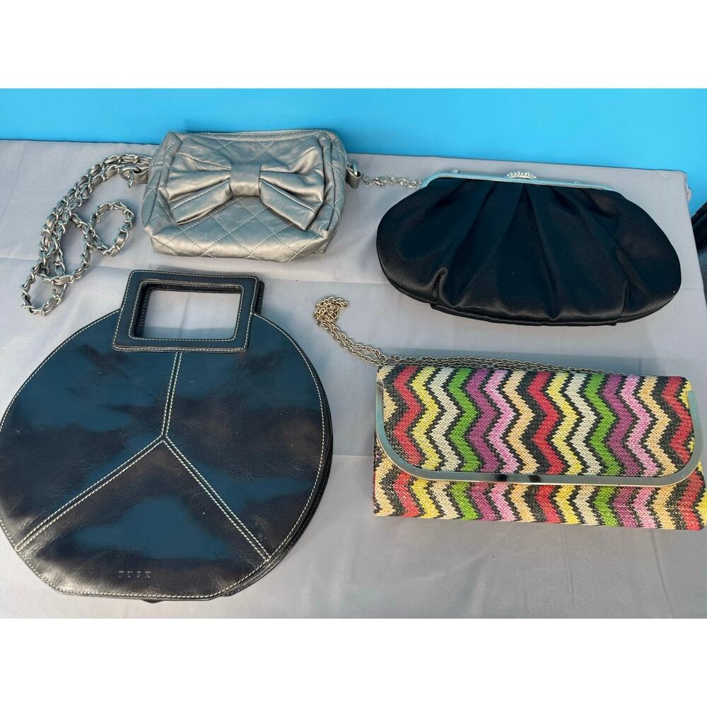 Lot of 4 Women’s Clutch Evening Handbags Crossbody Purse Mixed Styles